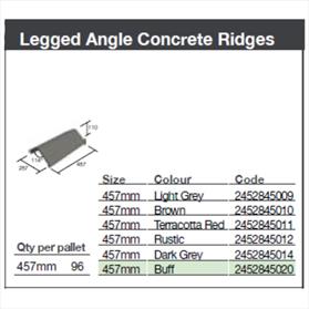 Sandtoft Concrete Legged Angle Ridge Tile 457mm long - Grey