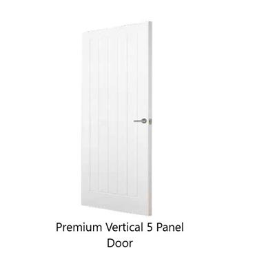 Premium 5 Vertical Panel FD30 Internal Fire Door 1981 x 838 x 44 mm