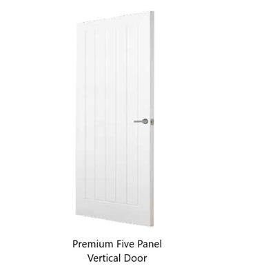 Premium 5 Vertical Panel FD30 Internal Fire Door 1981 x 610 x 44 mm
