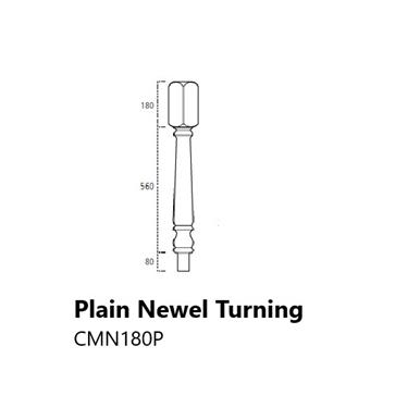Plain Newel Turning 180 x 91 mm Pine PEFC CMN180P
