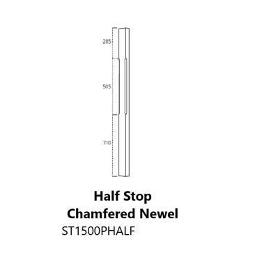 Half Stop Chamfered Newel 1500 x 91 mm Pine PEFC ST1500PHALF
