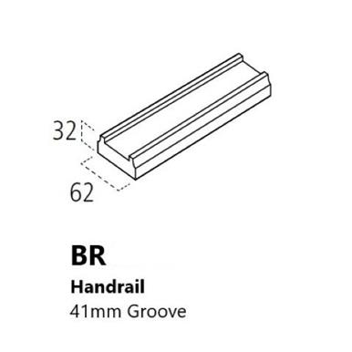 41 mm Baserail Pine 2400 x 32 x 62 mm BR2.441P