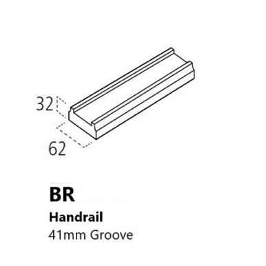 41 mm Baserail Pine 4200 x 32 x 62 mm BR4.241P
