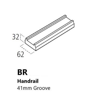 41 mm Baserail Pine 3600 x 32 x 62 mm BR3.641P