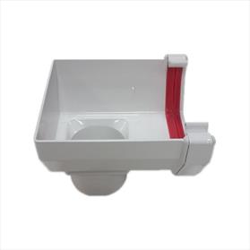 112 mm Square Gutter Stop End Outlet - White FRS606WH